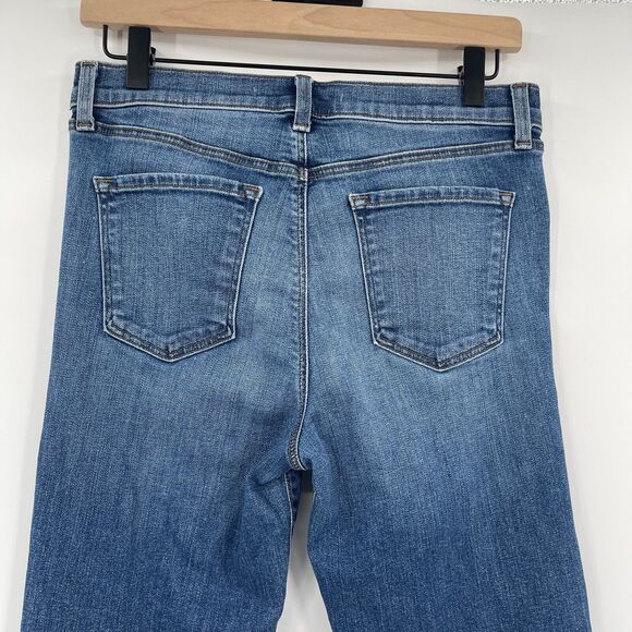 J Brand Womens Jeans Blue Size 27 Ruby Cropped Cigarette Gossamer Mesh Hem Denim - Picture 6 of 10